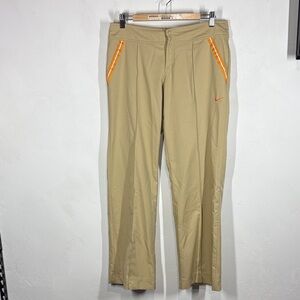 Nike Khaki Pants with Orange Details size medium